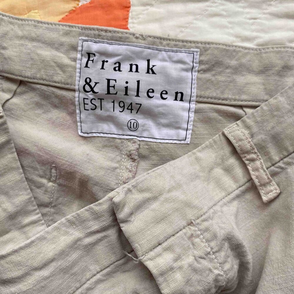 Frank & Eileen linen light tan pants size 10, cropped